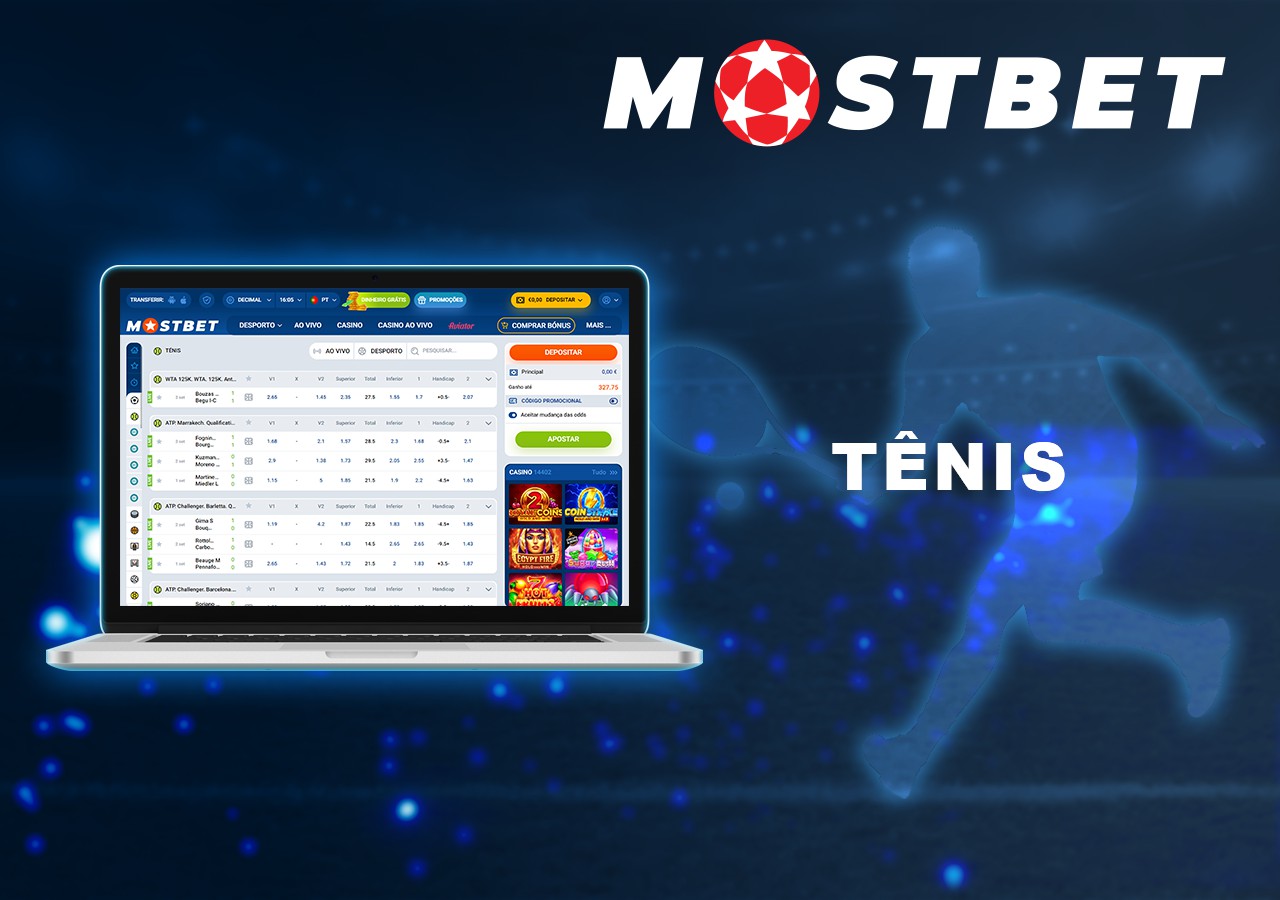 mostbet bets casino jogos: tennis banner