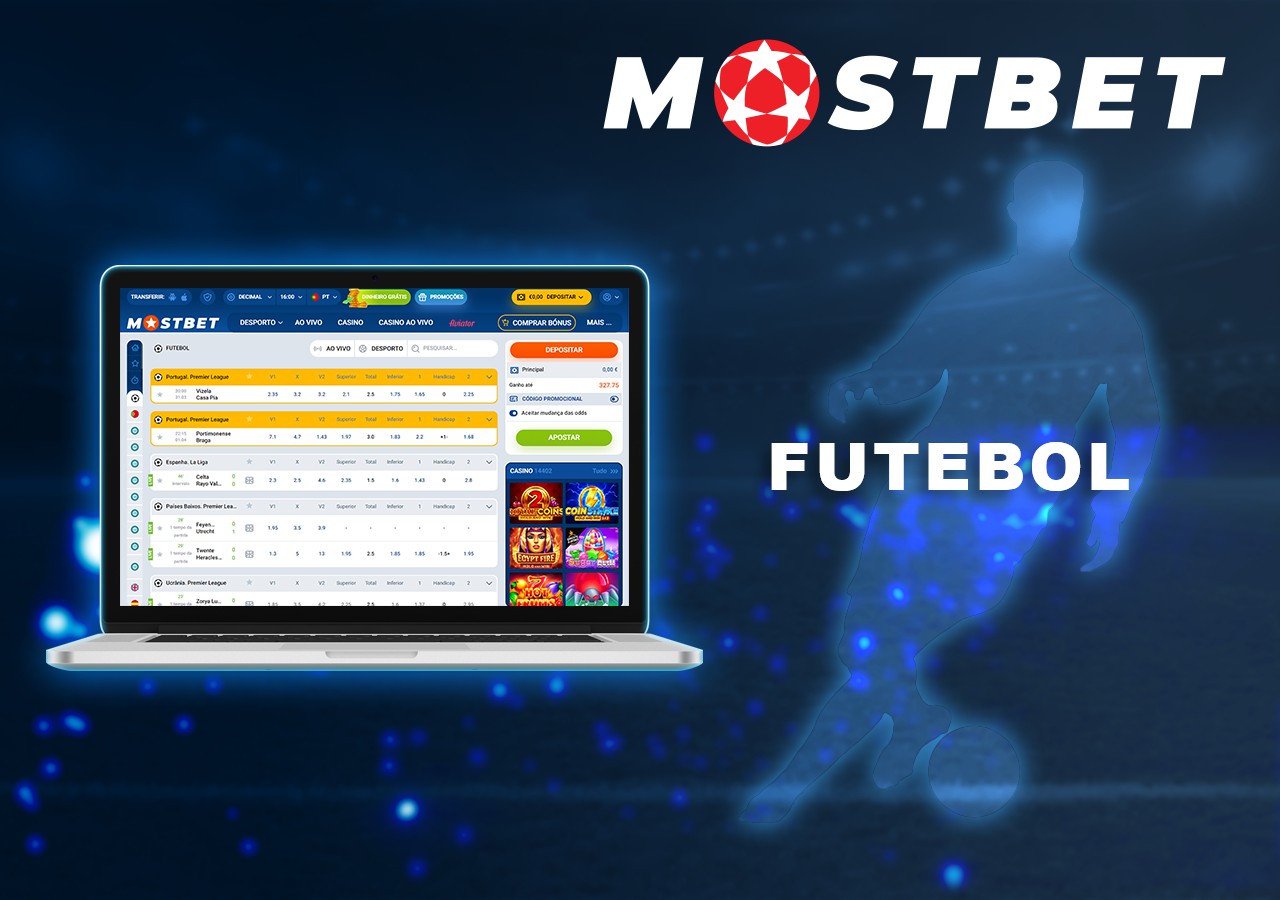 mostbet bets casino: football banner